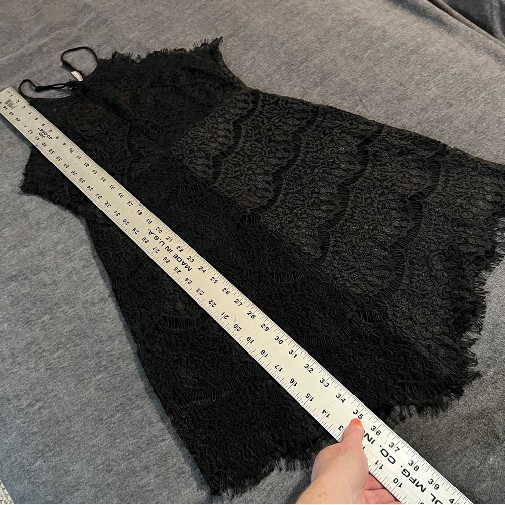 NWT Designer Chloe Dao Black Lace Halter Dress Eyelash Lace Buttons Zipper Large - Picture 12 of 15
